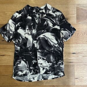 EXPRESS Black and White Floral Men's Shirt